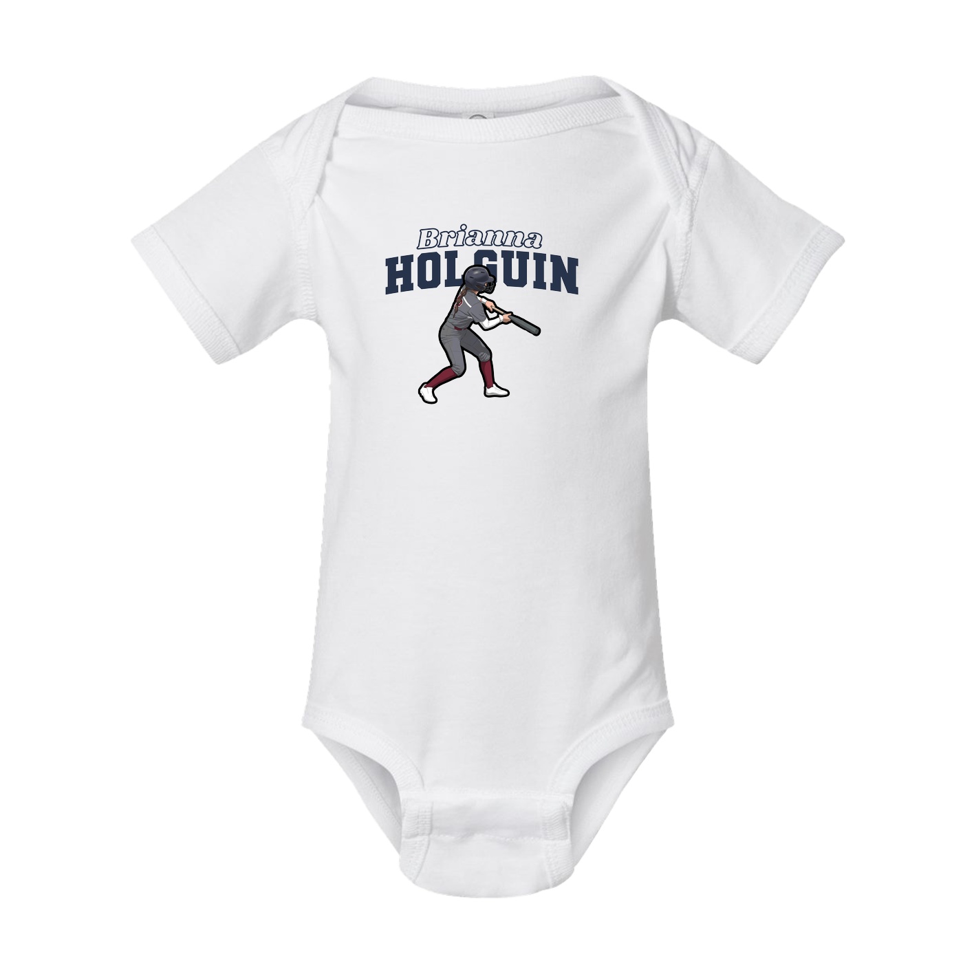 Baby Onesie — Name Arch in White