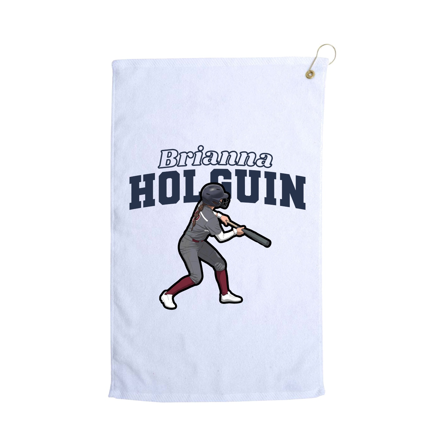 Golf Towel — Name Arch in White