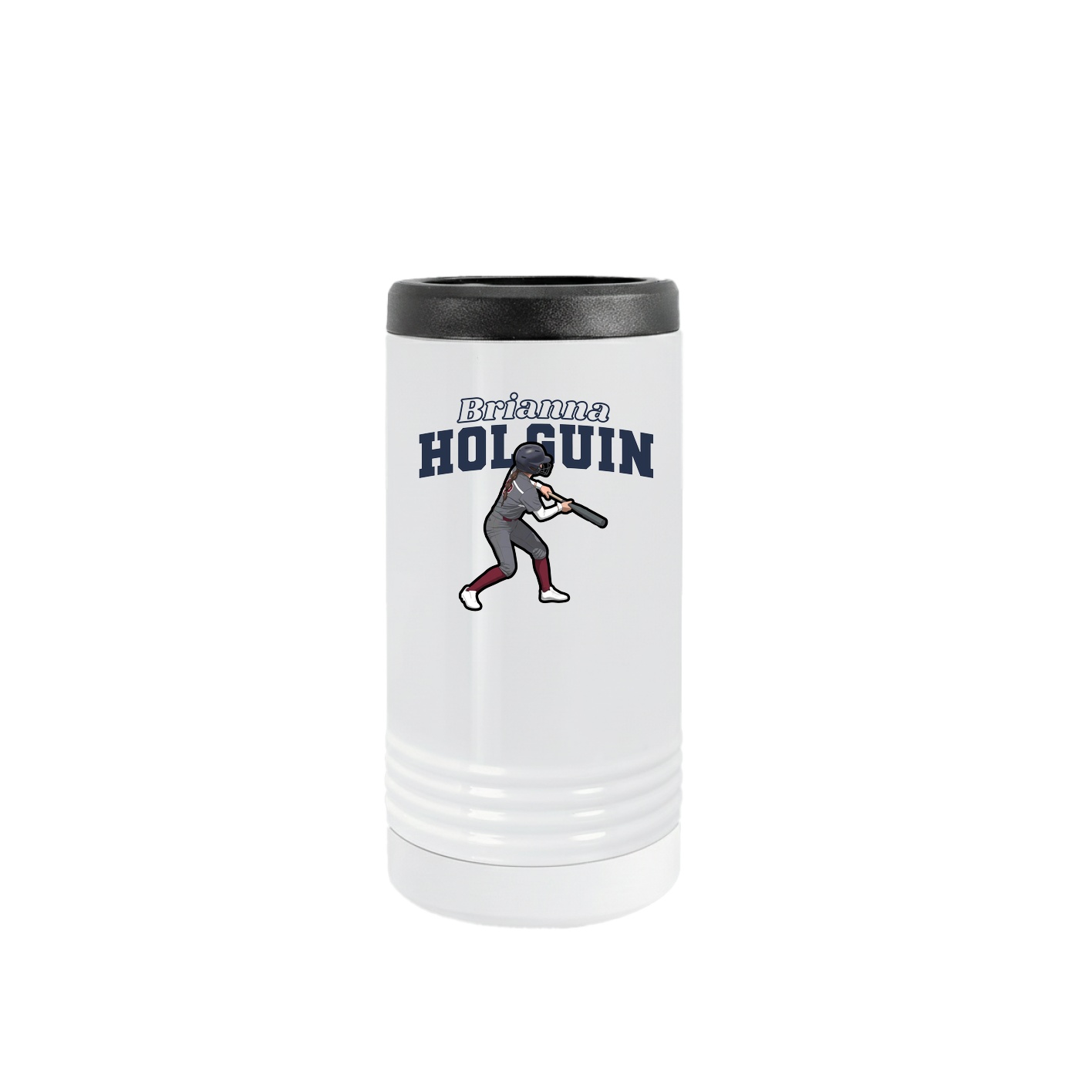 Slim Beverage Holder — Name Arch in White