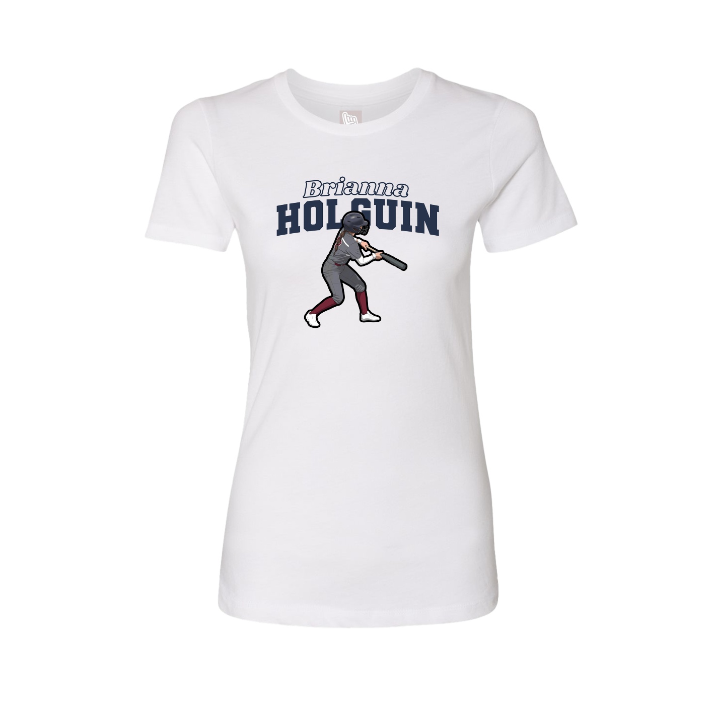 Fitted Women's Tee — Name Arch in White