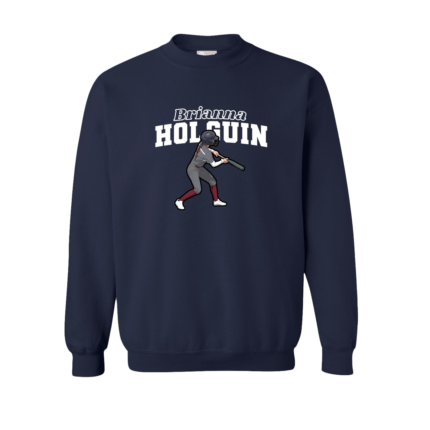 Fleece Crew — Name Arch in Navy
