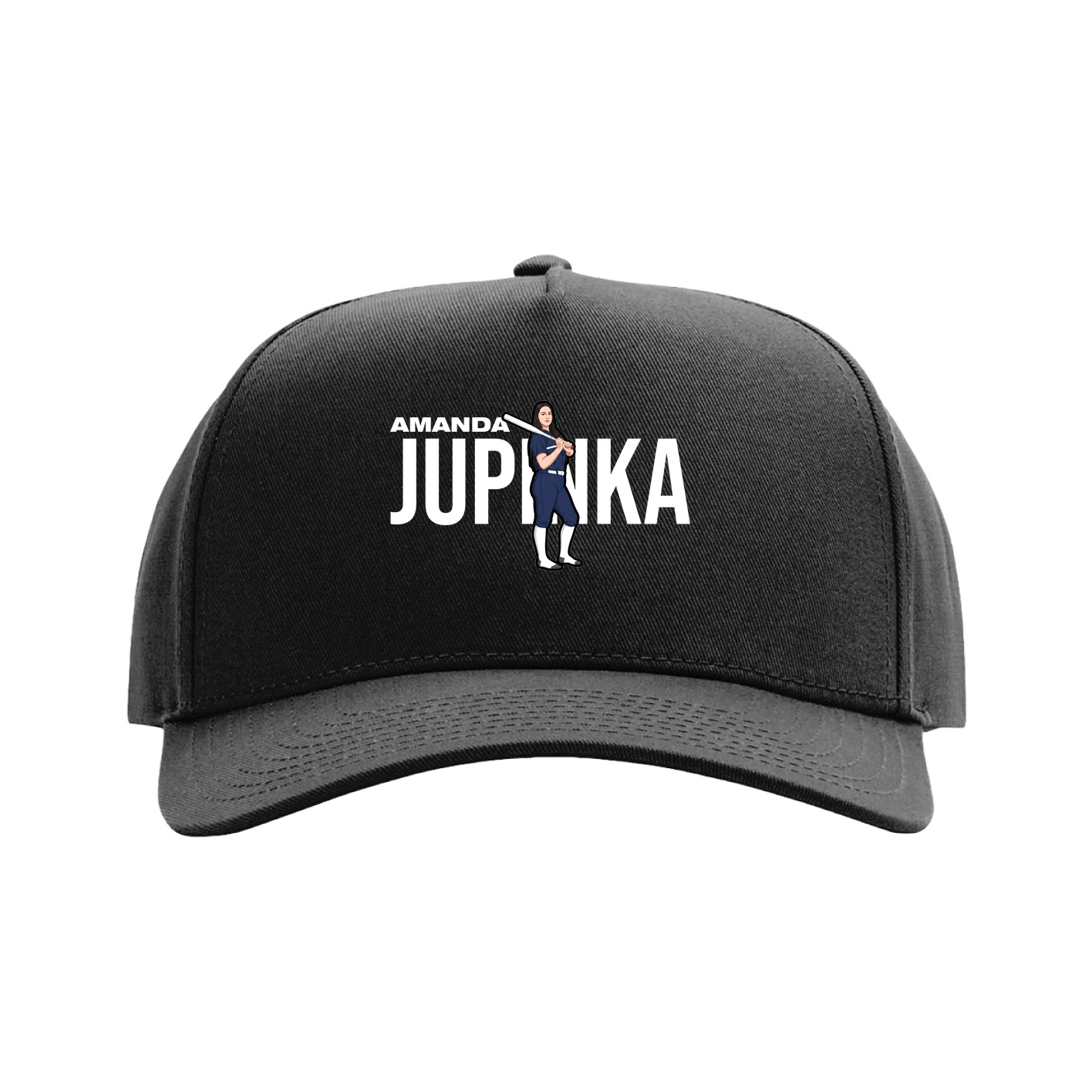 Full Fabric Five-Panel Champ Cap — Player Name in Black