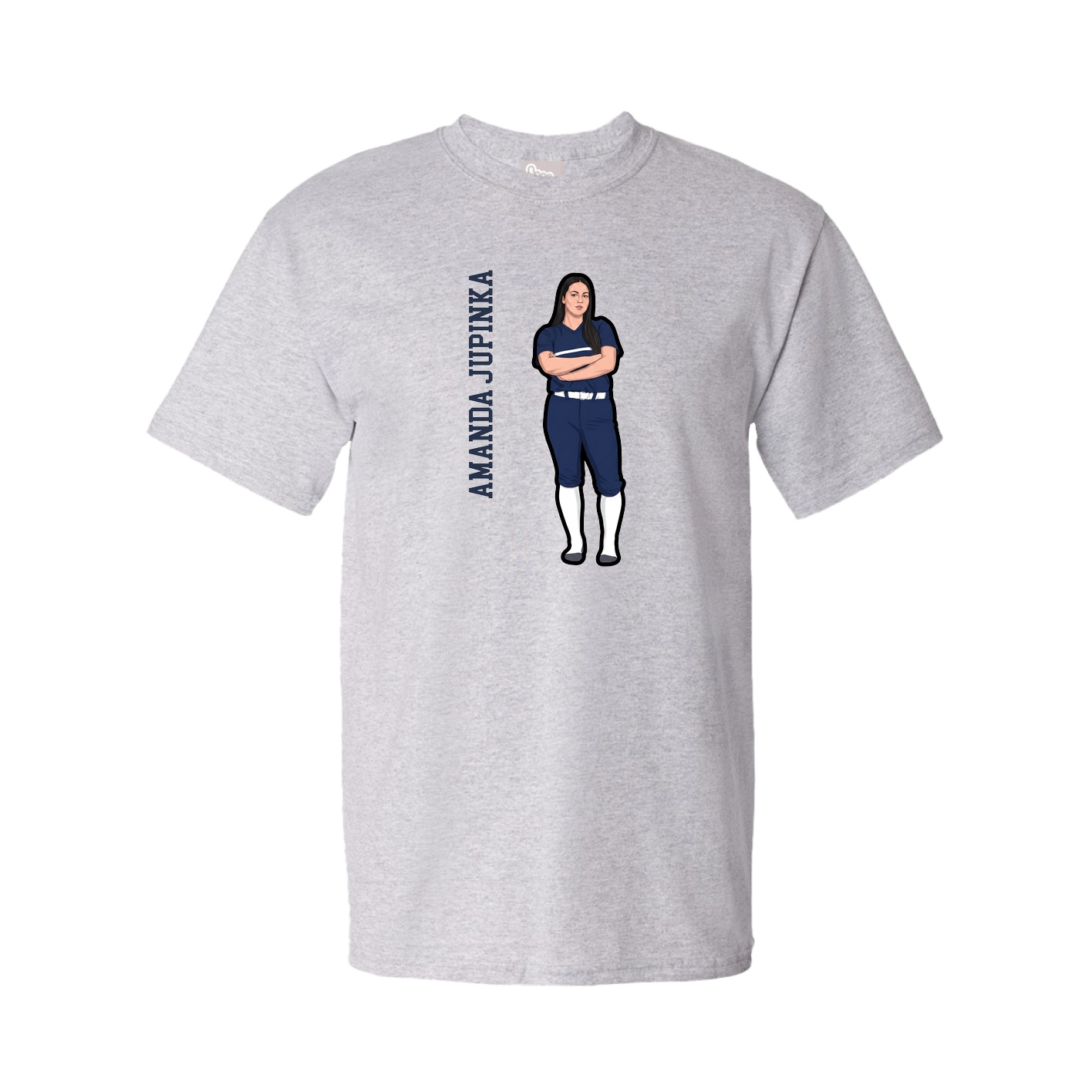 Tee — Name Vertical in Grey
