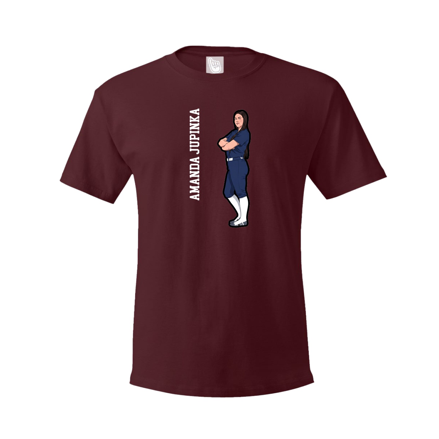 Tee — Name Vertical in Maroon