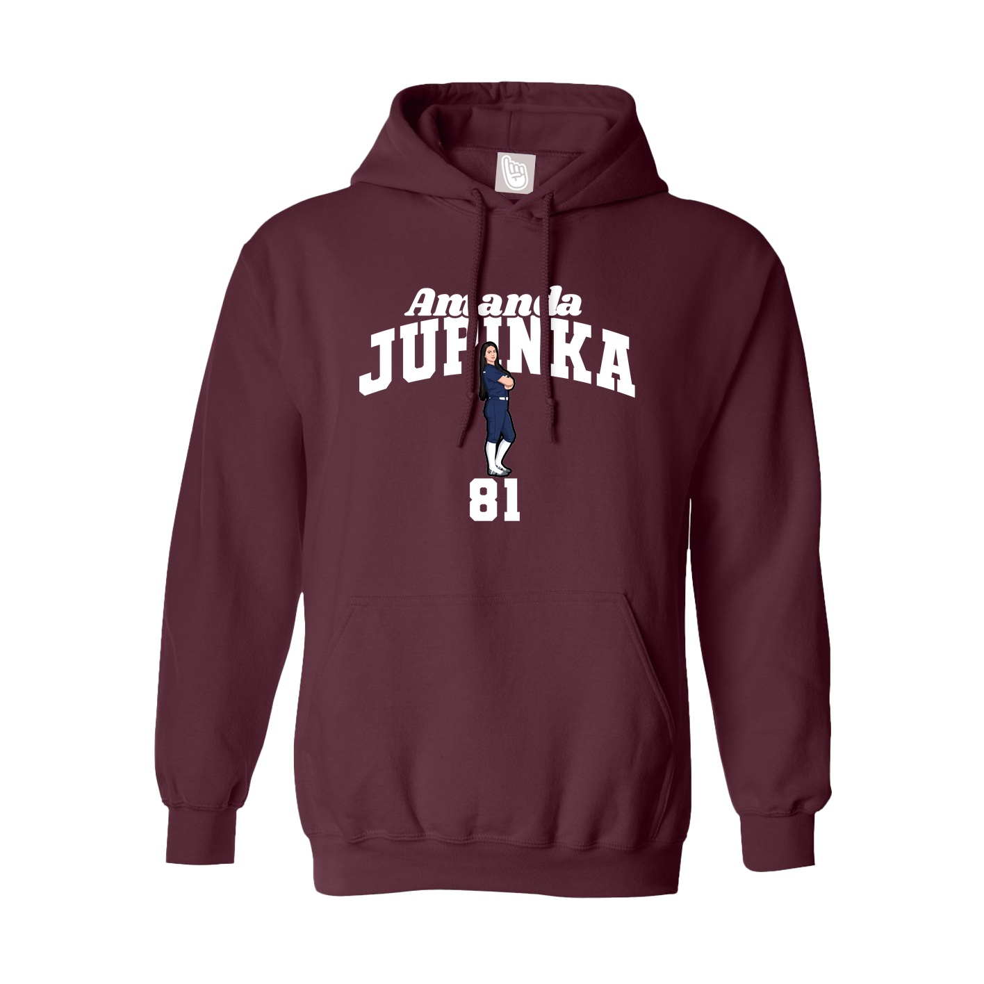 Youth Hoodie — Signature Arch in Maroon