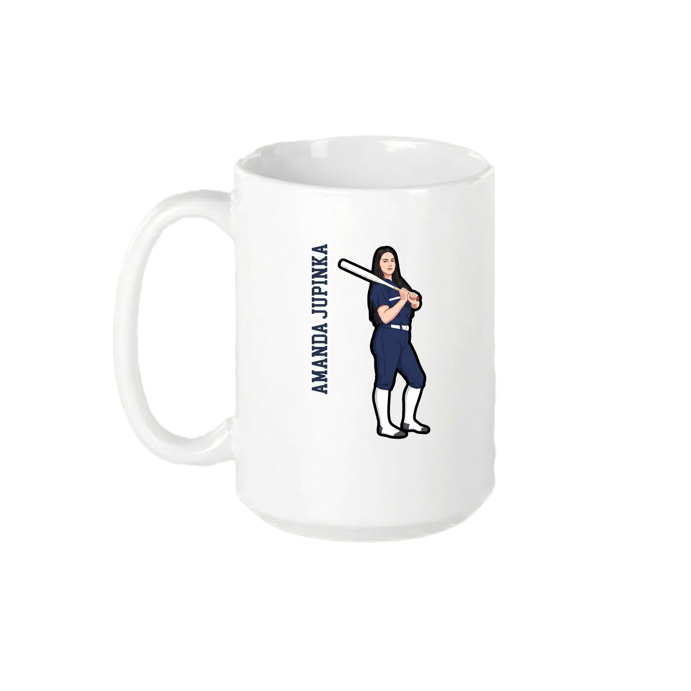15oz Coffee Mug — Name Vertical in White