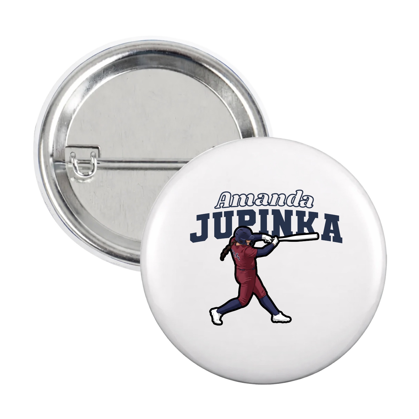 Game Day Button — Name Arch in White