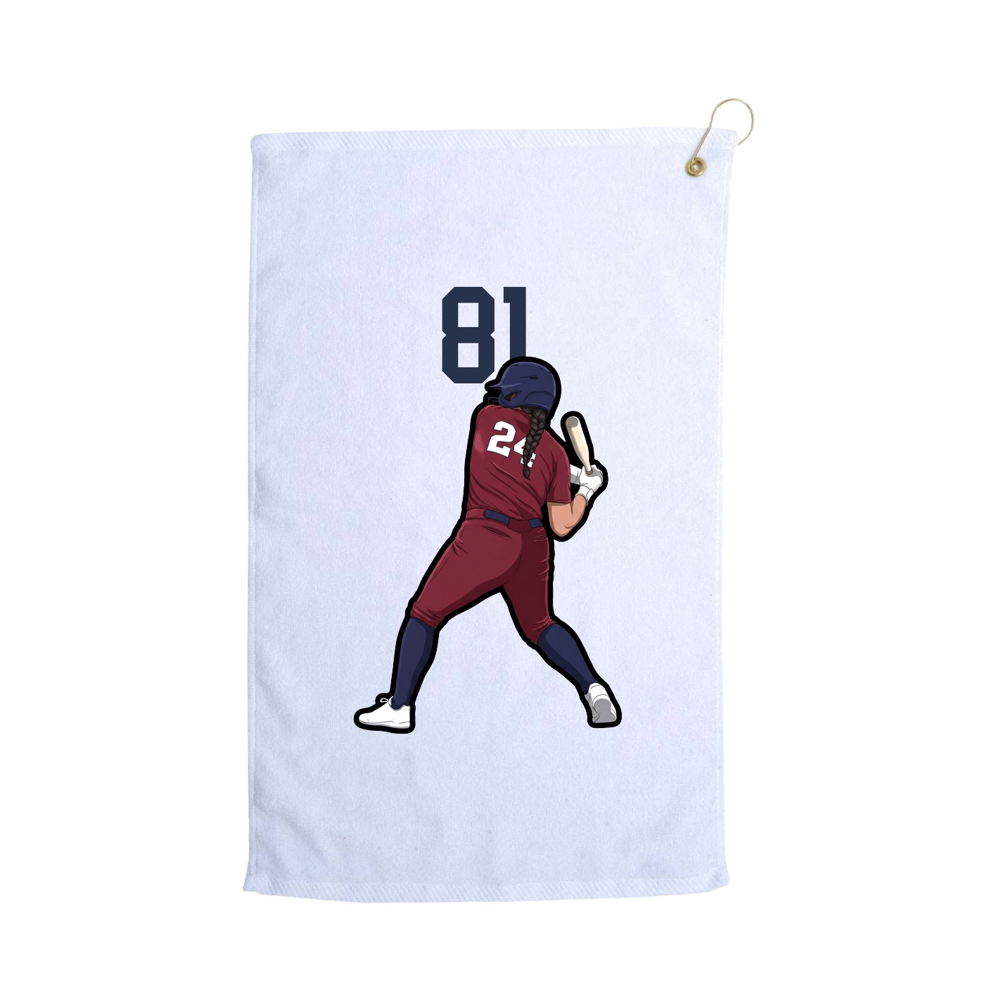 Golf Towel — Number Top in White