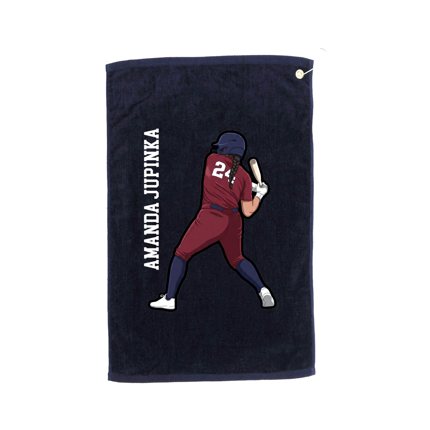 Golf Towel — Name Vertical in Navy