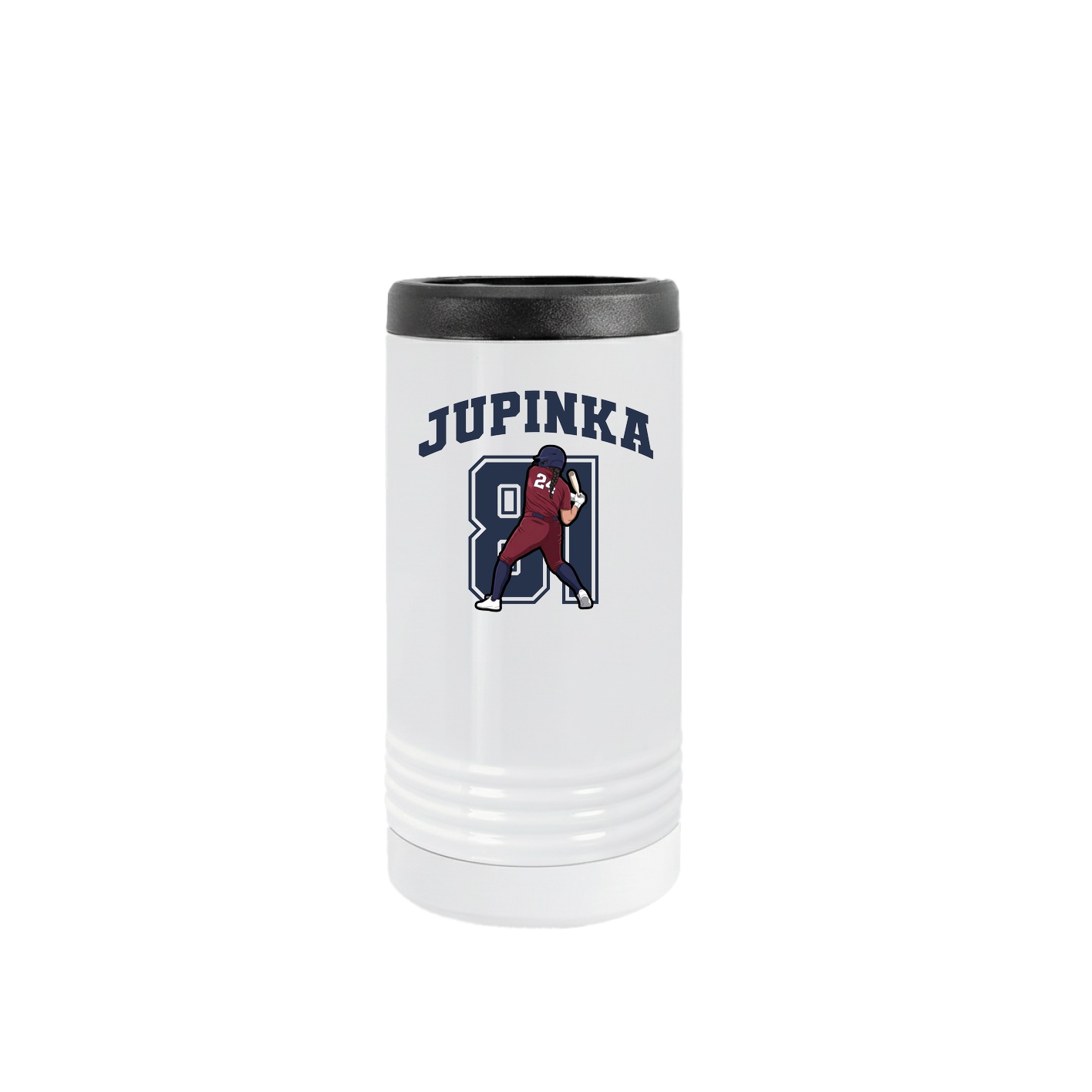 Slim Beverage Holder — Number in White