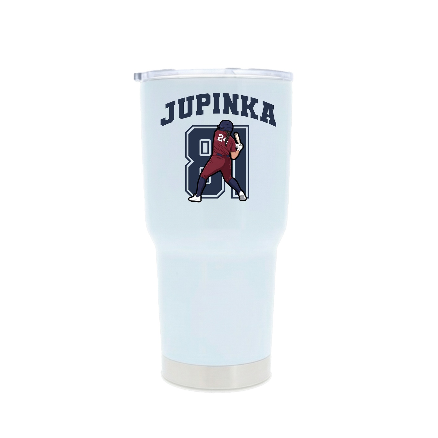 30oz Stainless Steel Tumbler — Number in White