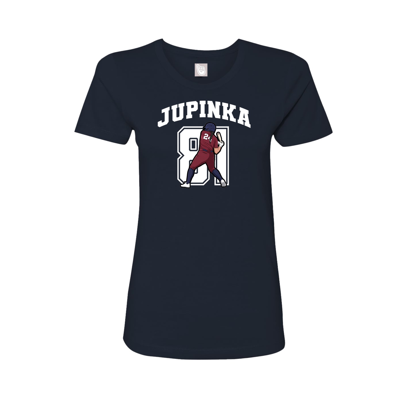 Fitted Women's Tee — Number in Navy