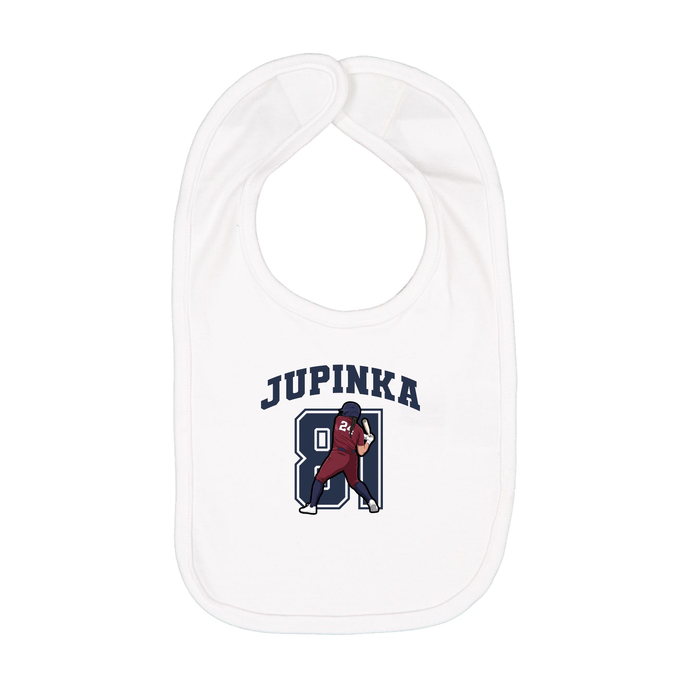 Infant Bib — Number in White