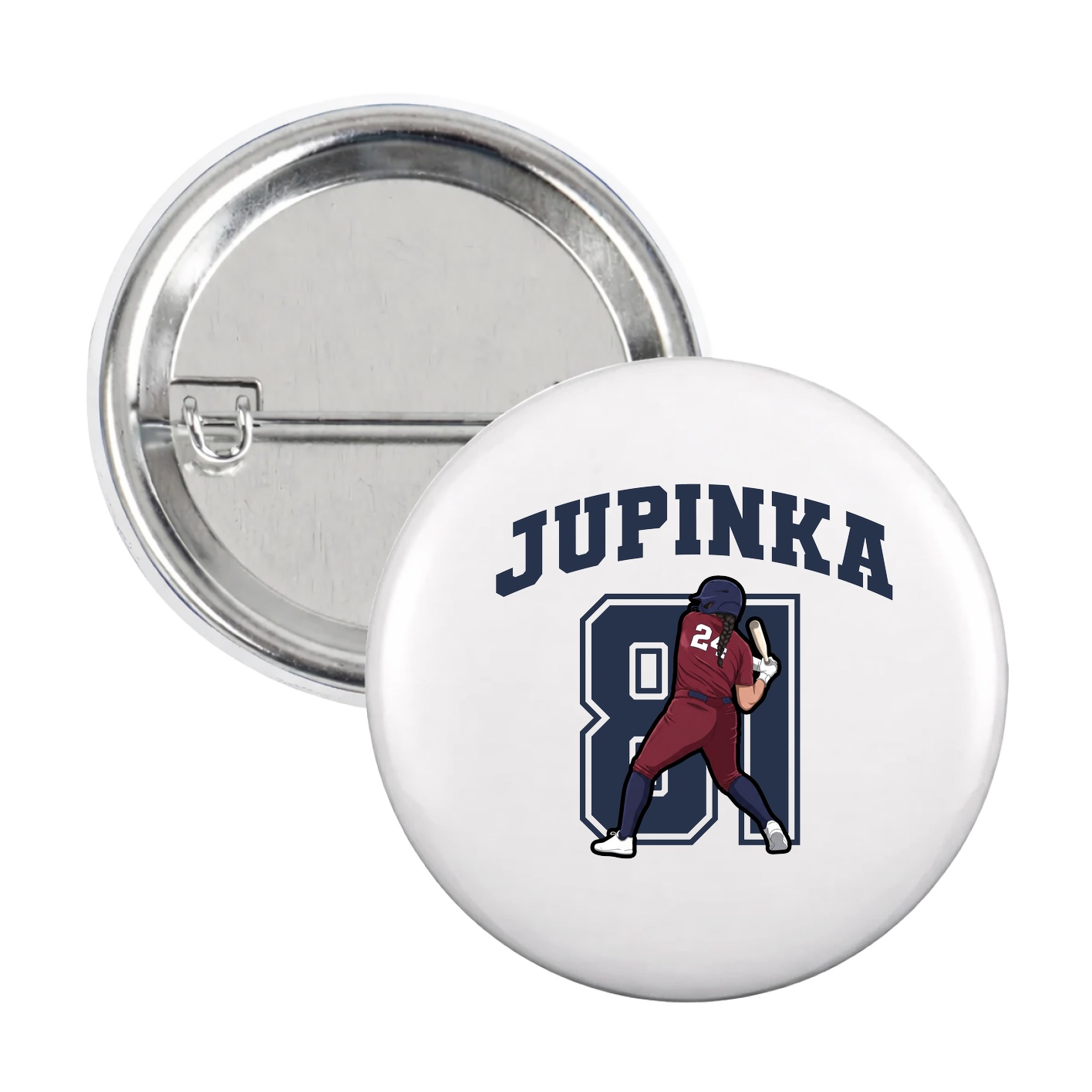 Game Day Button — Number in White
