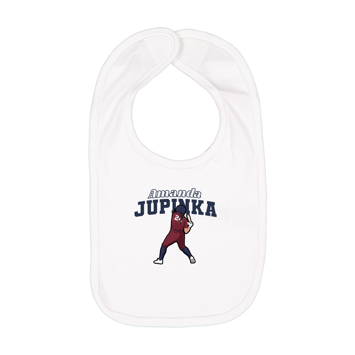 Infant Bib — Name Arch in White