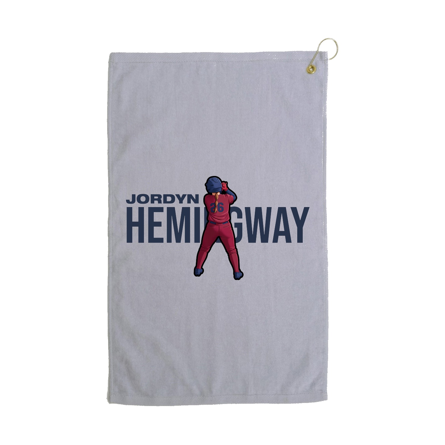 Golf Towel — Player Name in Grey