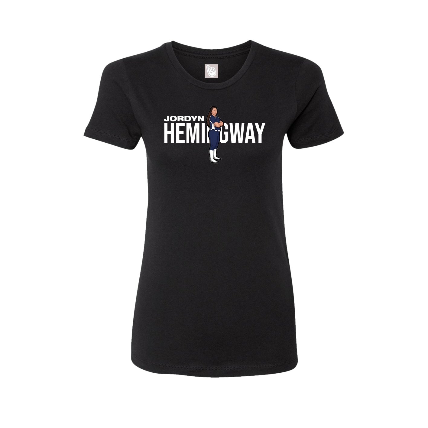 Fitted Women's Tee — Player Name in Black