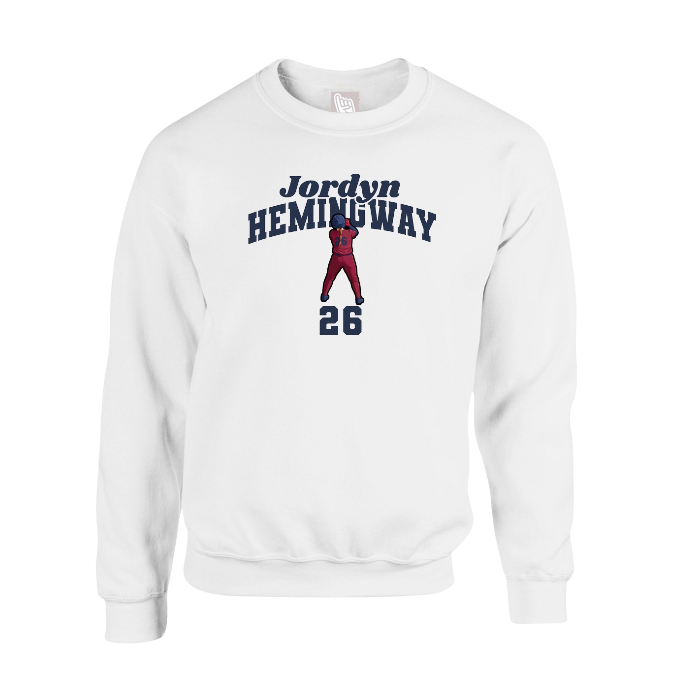 Fleece Crew — Signature Arch in White