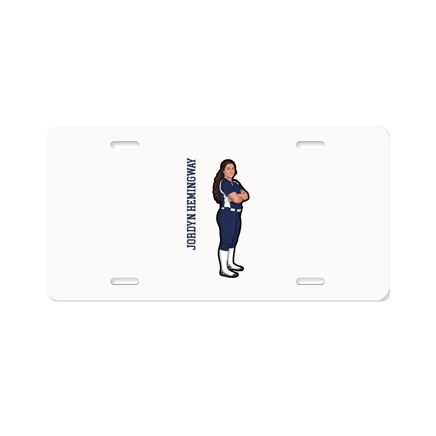 License Plate — Name Vertical in Classic