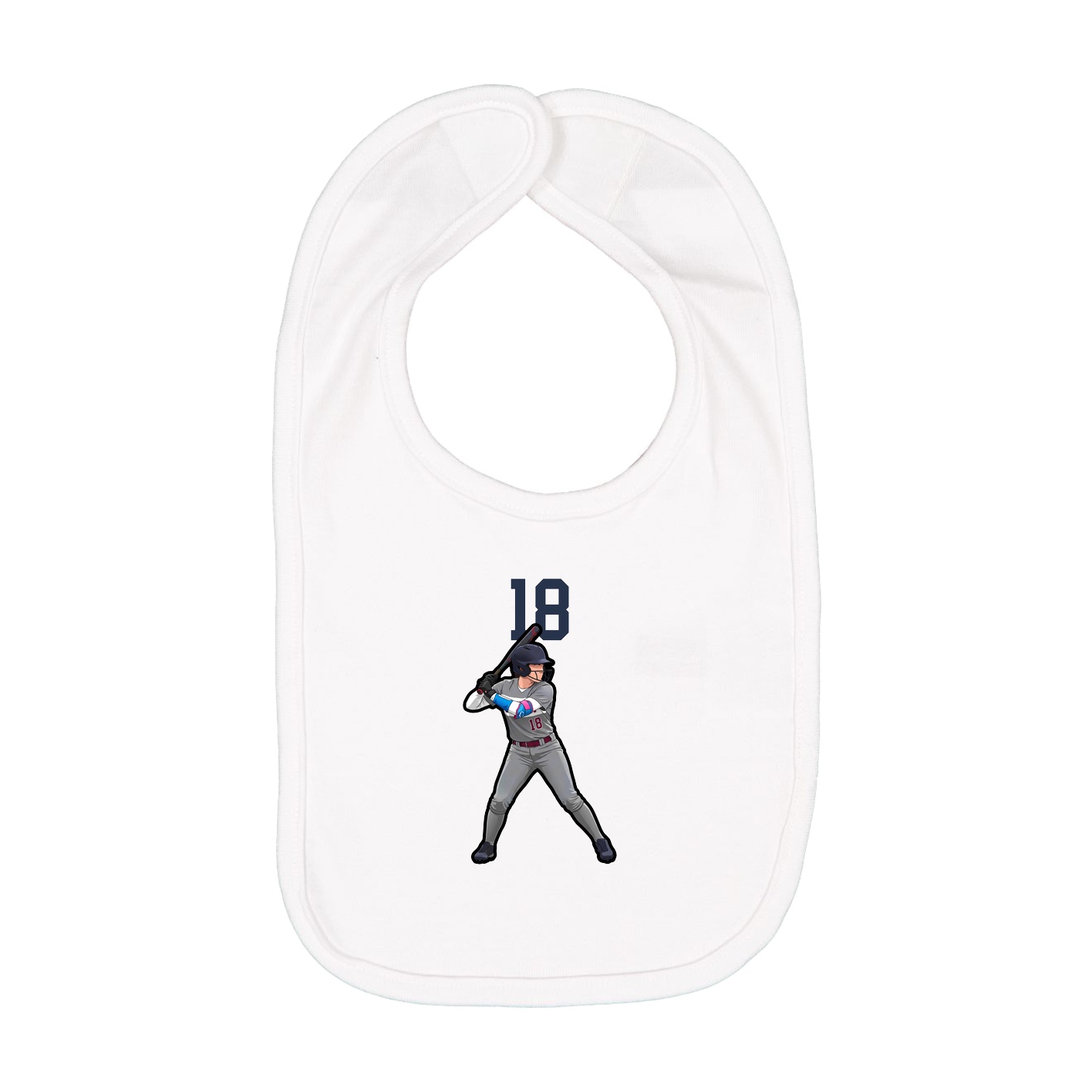 Infant Bib — Number Top in White