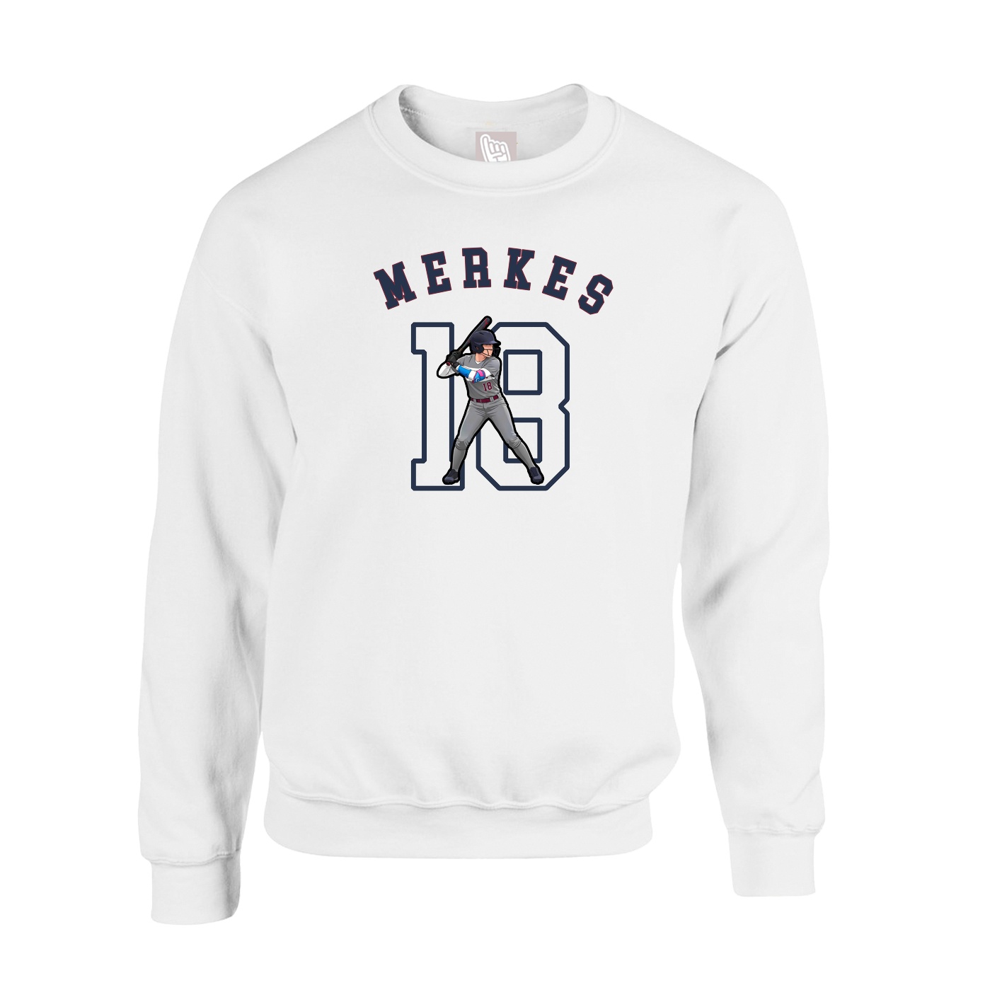 Fleece Crew — Shirsey Arch in White