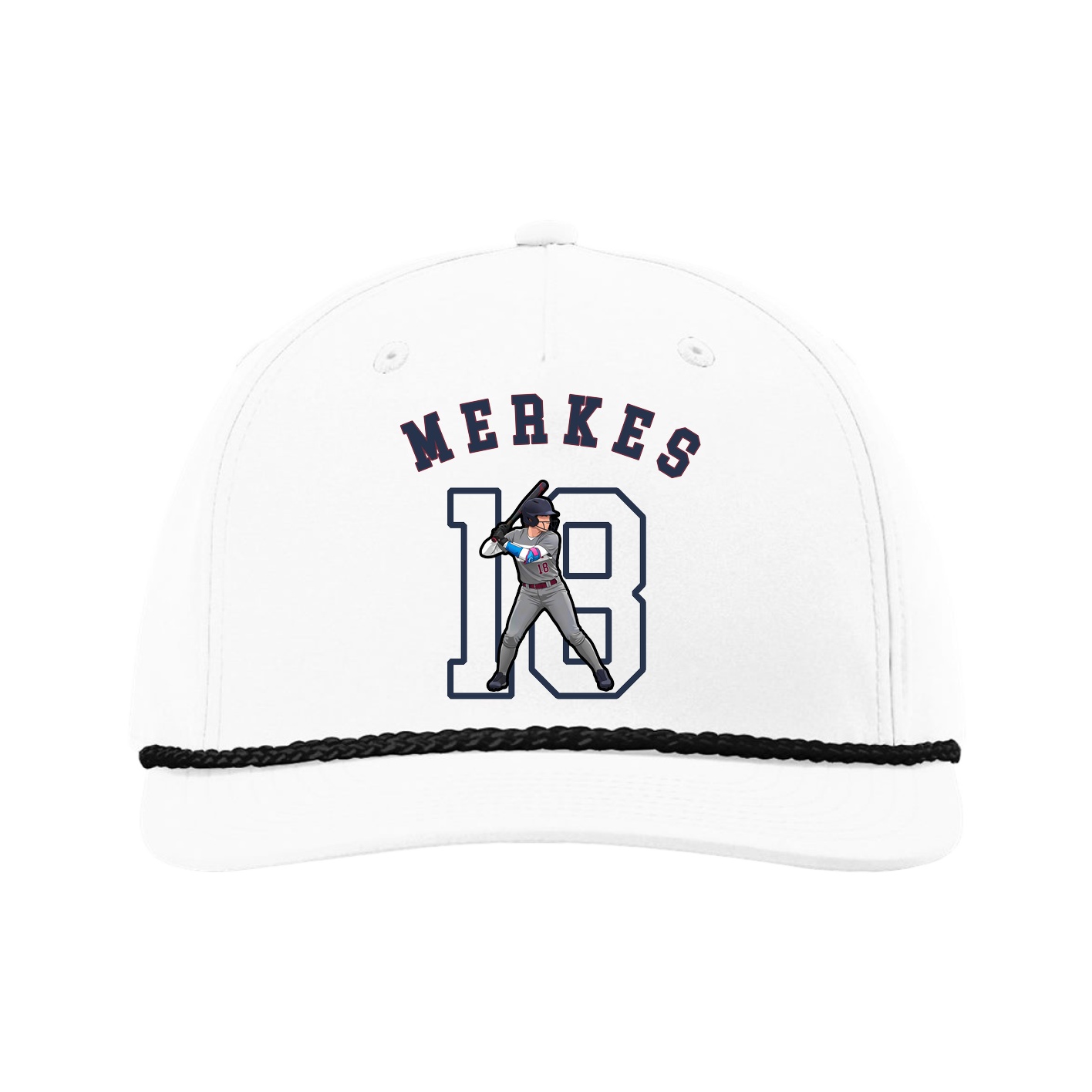 Five-Panel Classic Rope Cap — Shirsey Arch in White