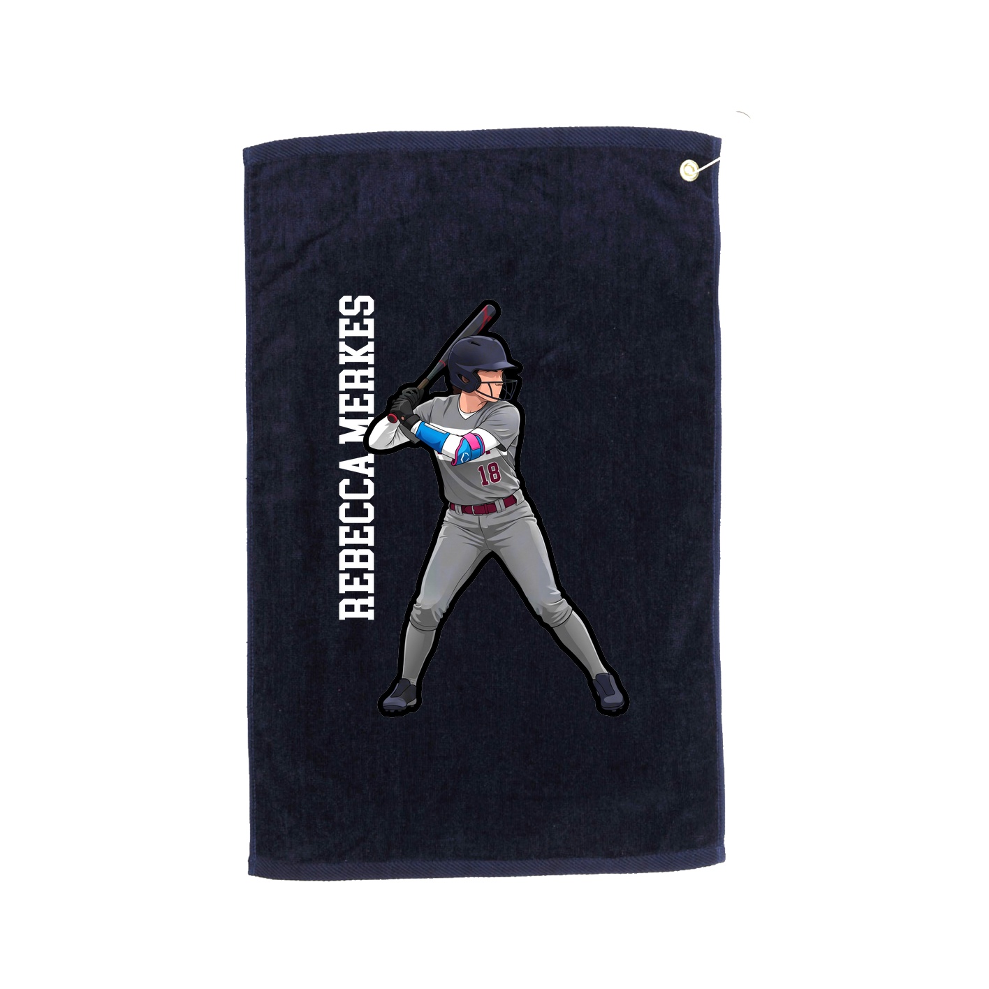 Golf Towel — Name Vertical in Navy