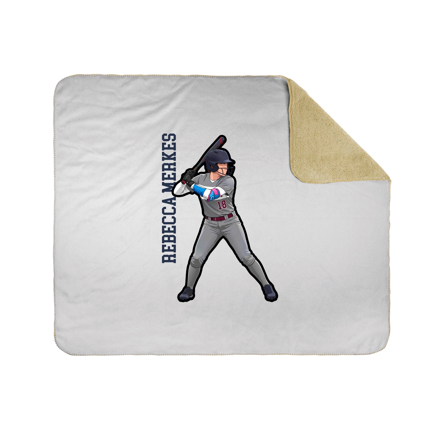 Throw Blanket — Name Vertical in White