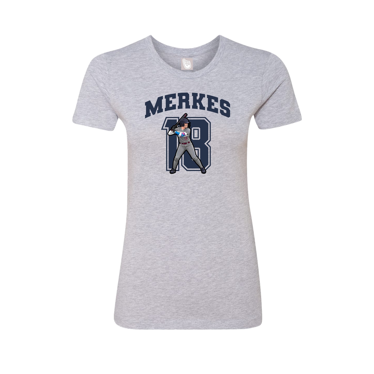 Fitted Women's Tee — Number in Grey