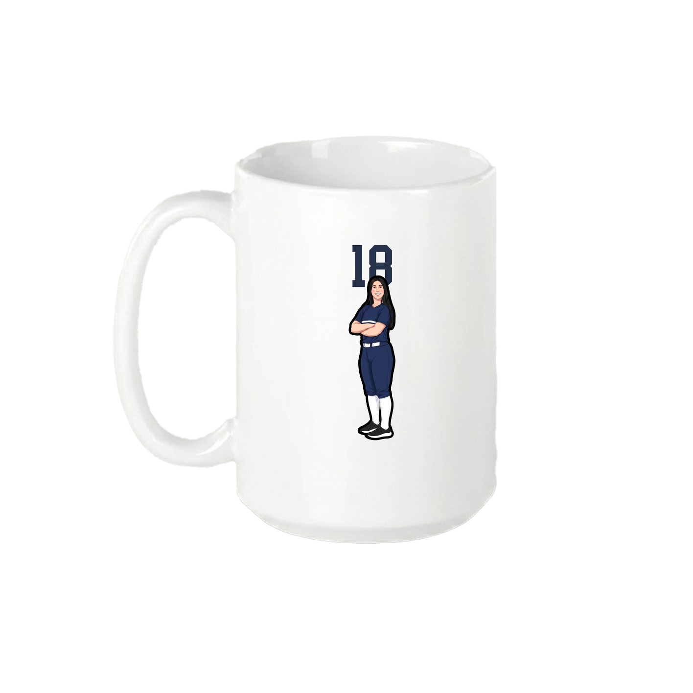 15oz Coffee Mug — Number Top in White