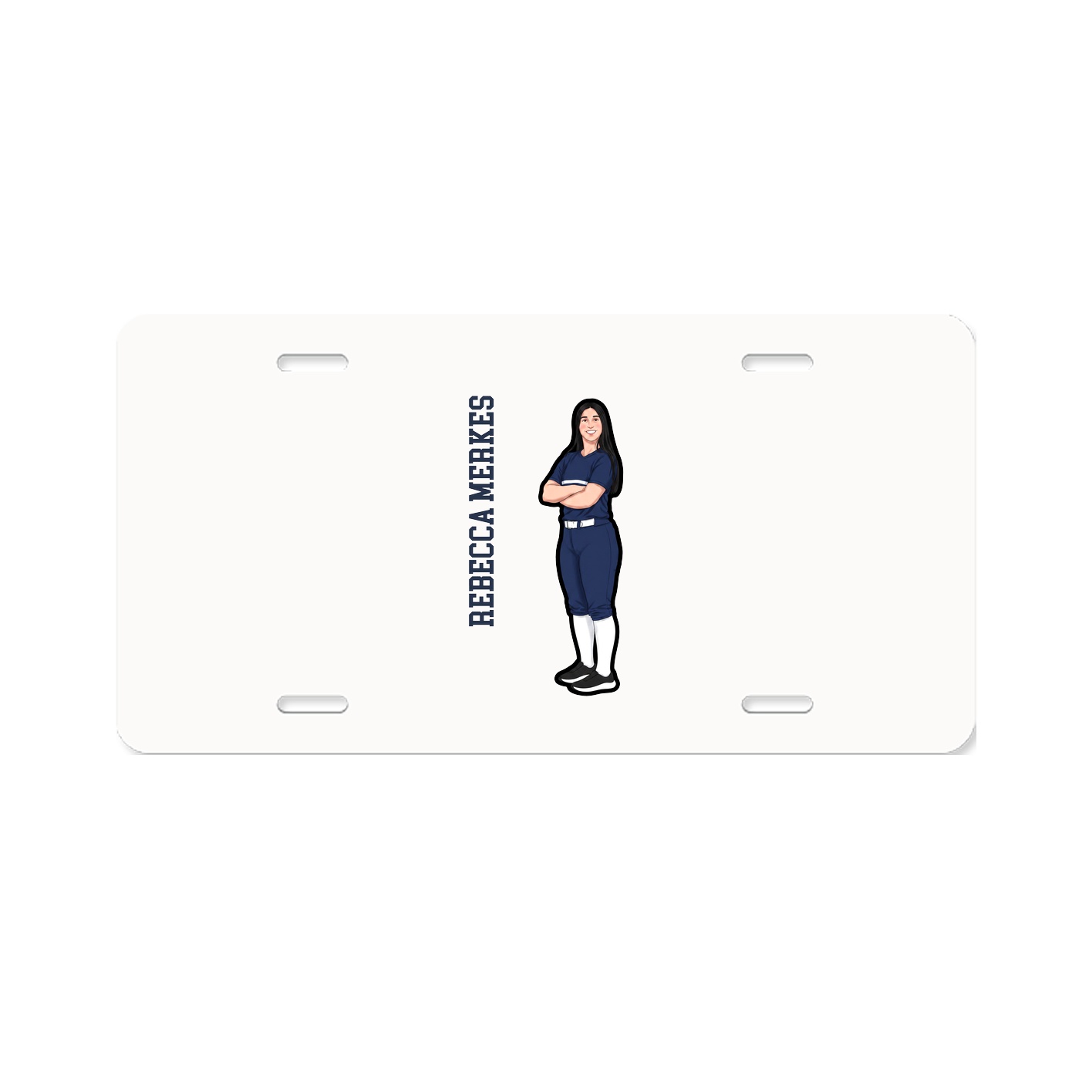 License Plate — Name Vertical in Classic