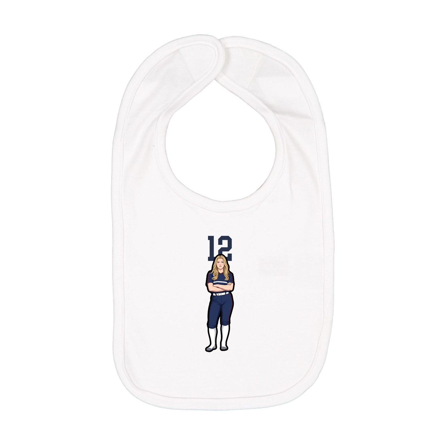 Infant Bib — Number Top in White