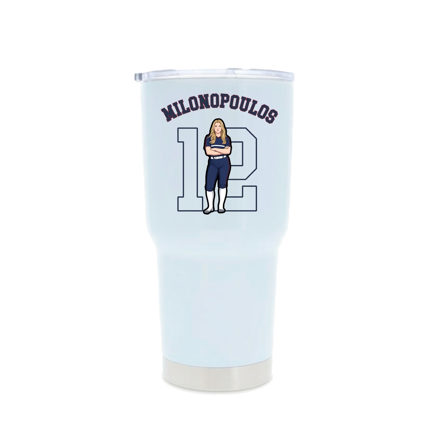 30oz Stainless Steel Tumbler — Shirsey Arch in White