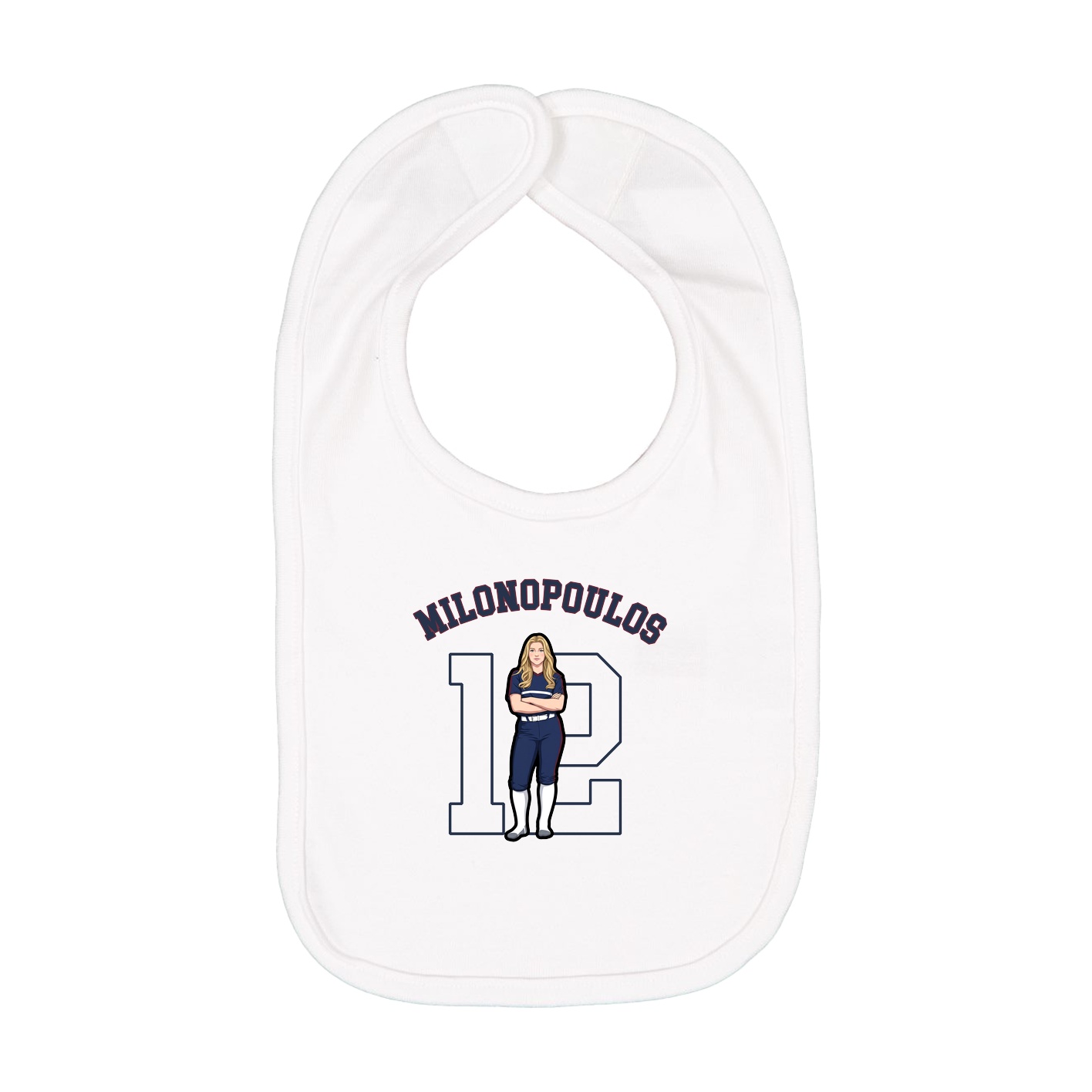 Infant Bib — Shirsey Arch in White