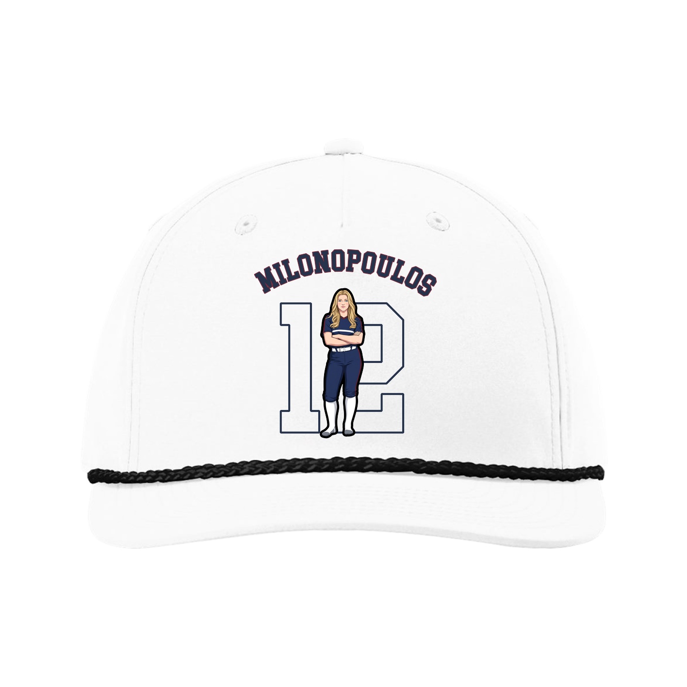 Five-Panel Classic Rope Cap — Shirsey Arch in White