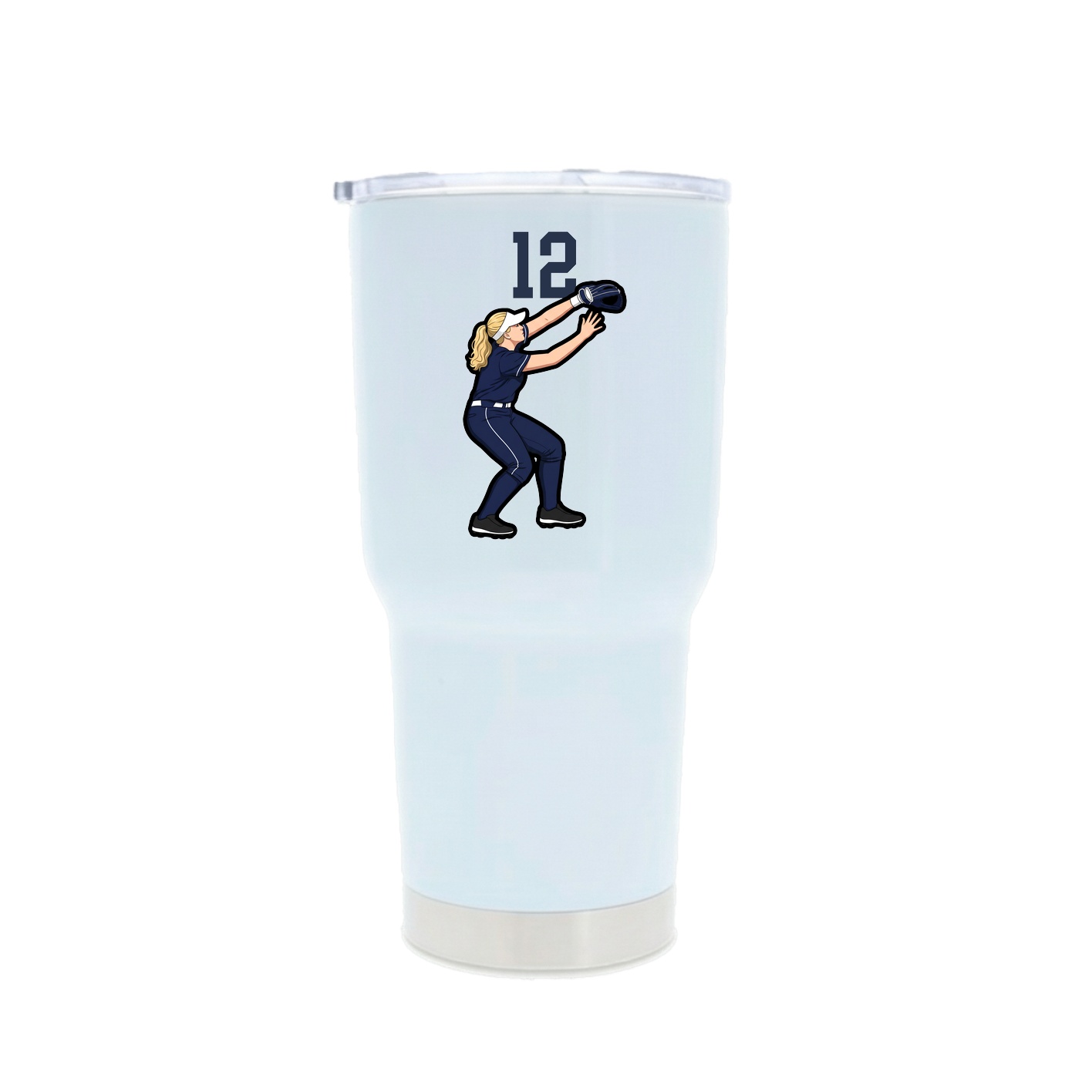 30oz Stainless Steel Tumbler — Number Top in White