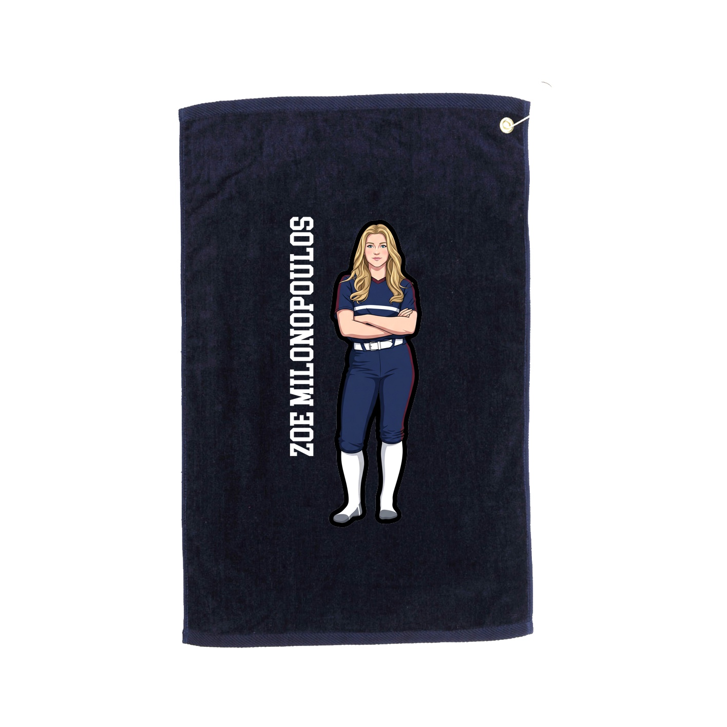 Golf Towel — Name Vertical in Navy