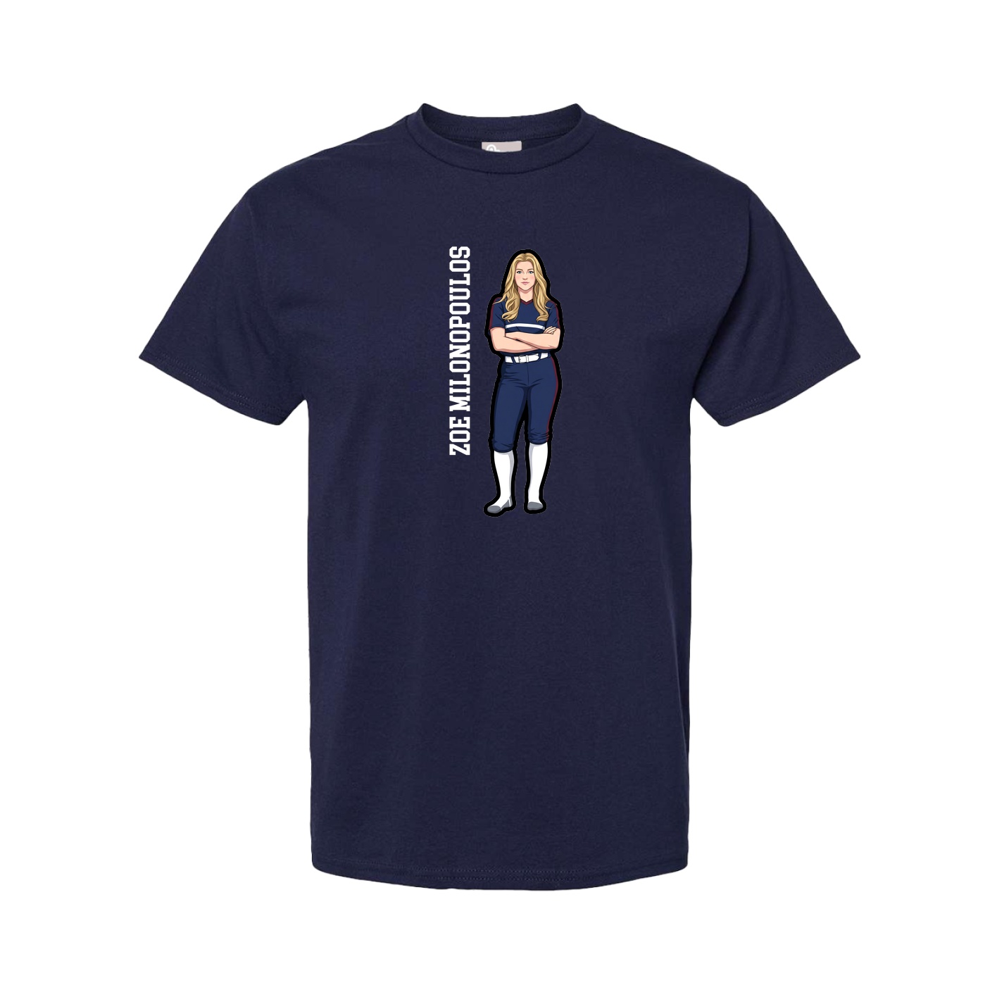 Tee — Name Vertical in Navy