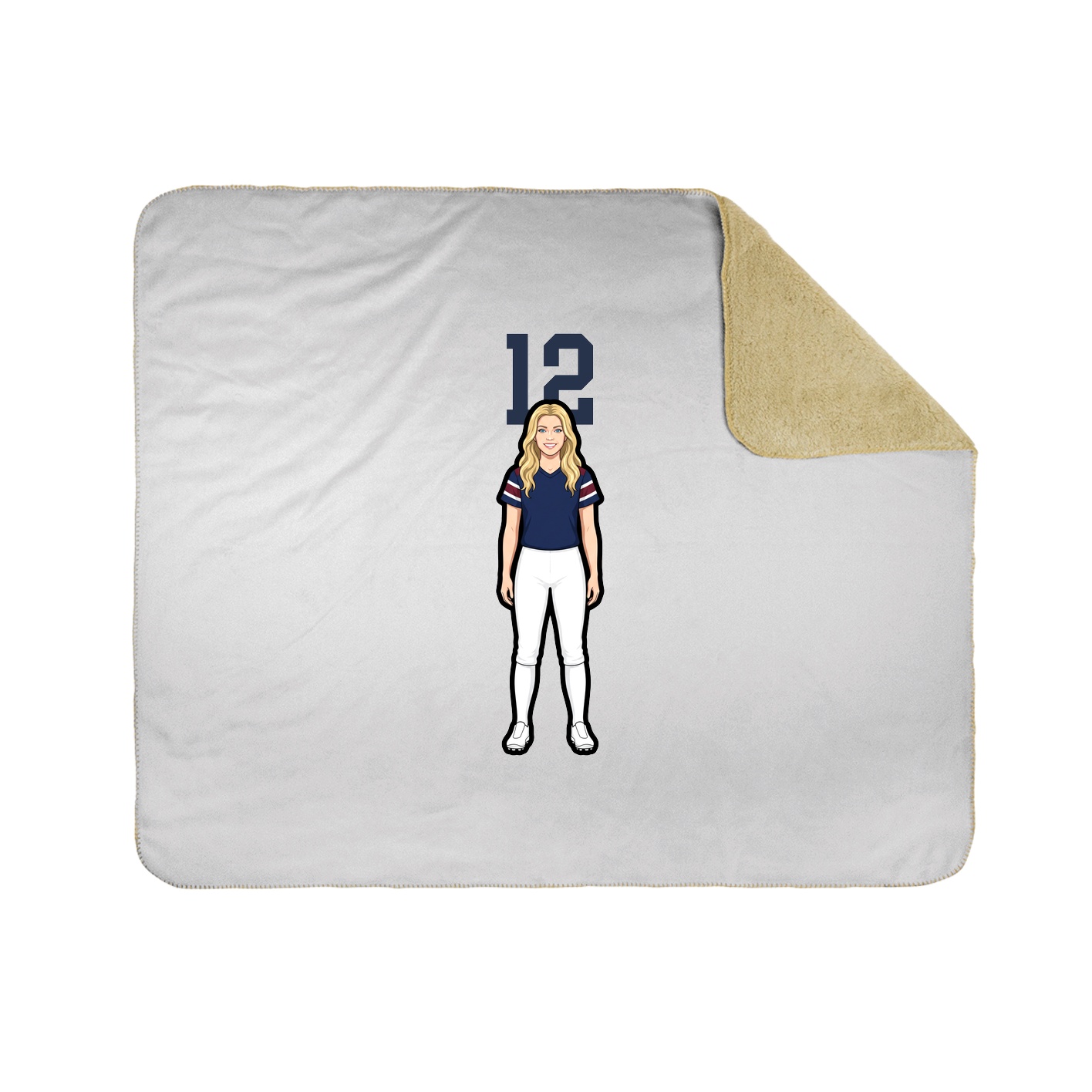 Throw Blanket — Number Top in White