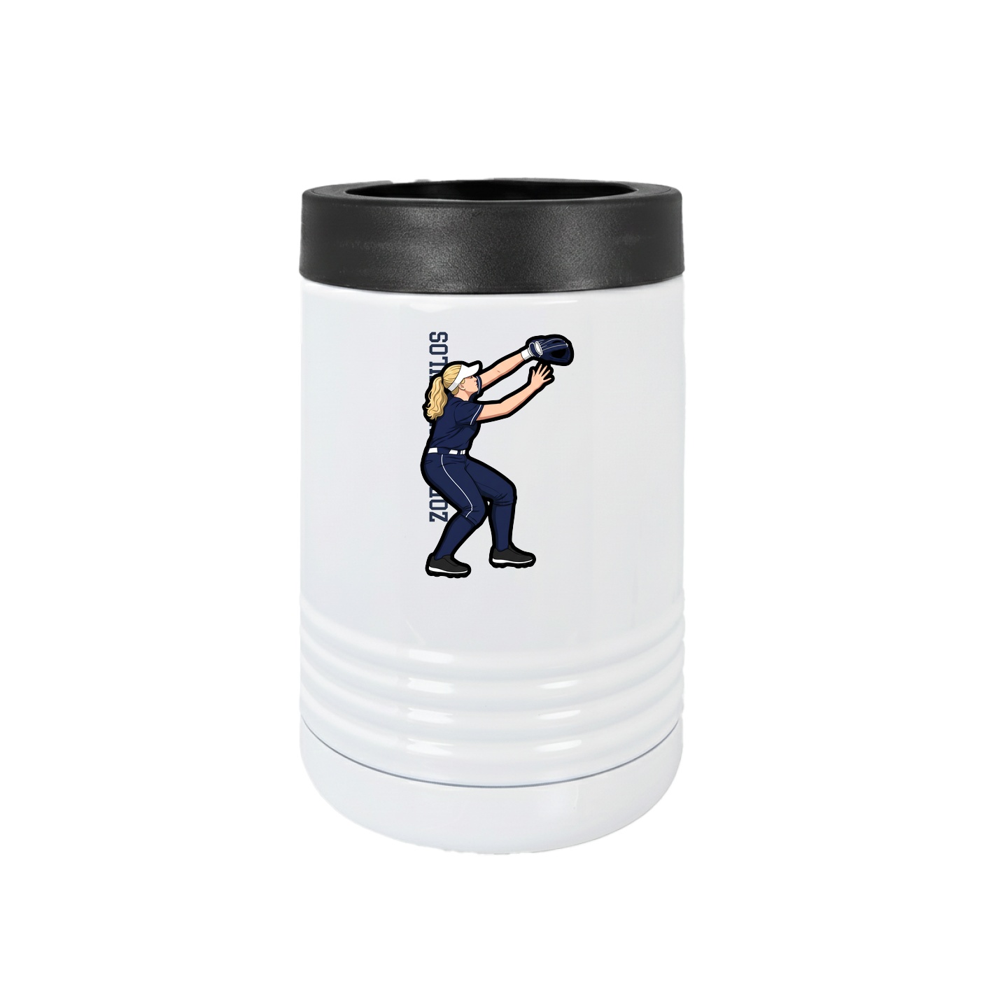 Beverage Holder — Name Vertical in White