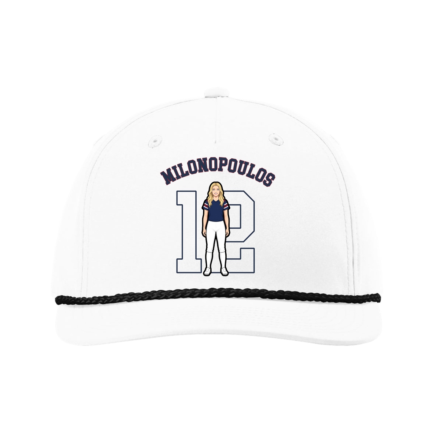 Five-Panel Classic Rope Cap — Shirsey Arch in White