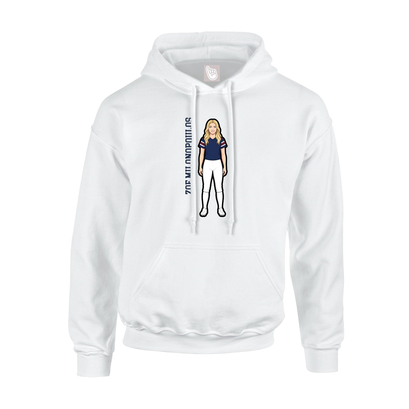 Youth Hoodie — Name Vertical in White