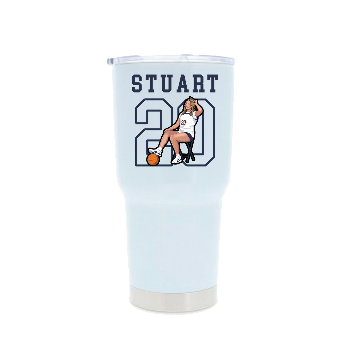 30oz Stainless Steel Tumbler — Shirsey in White