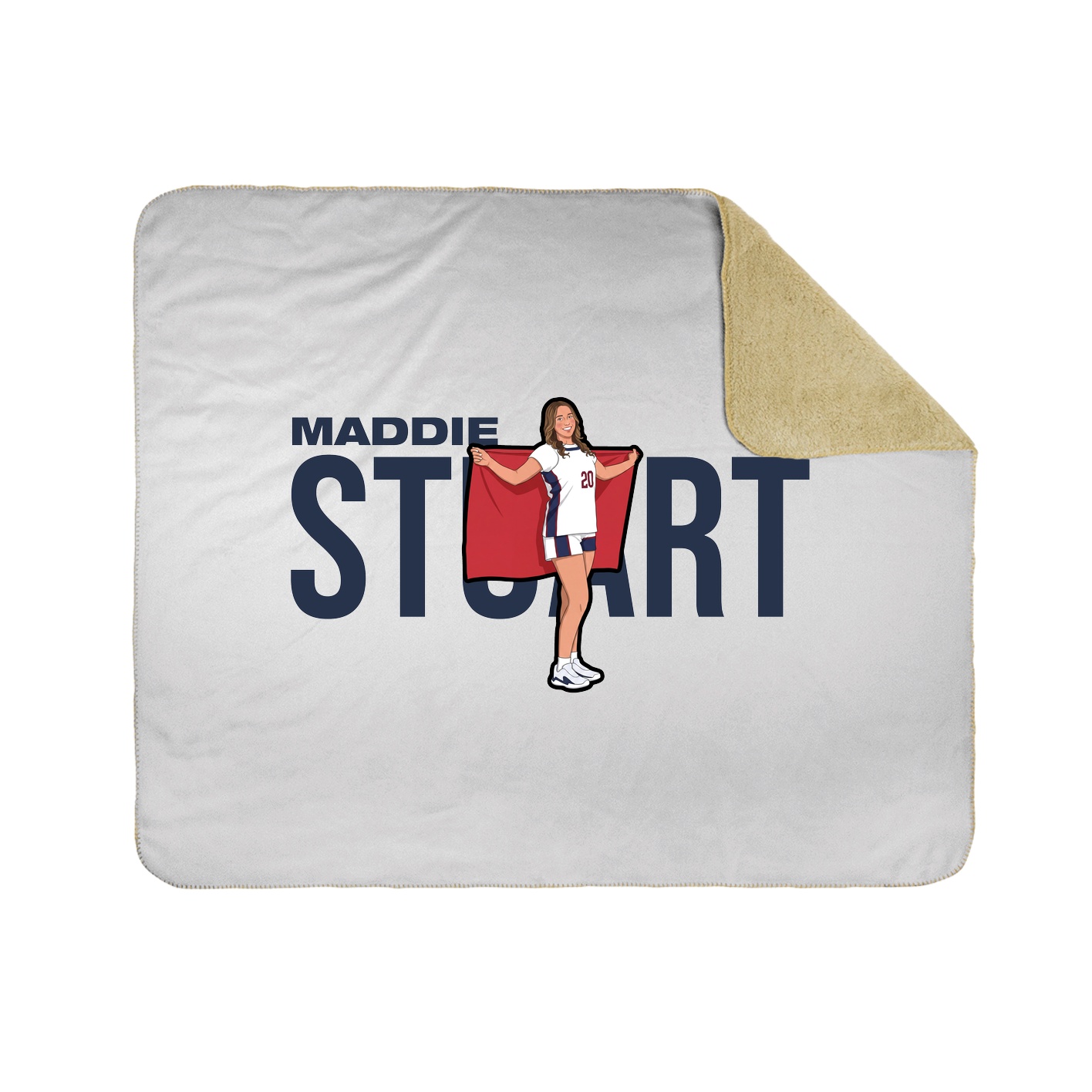 Throw Blanket — Player Name in White