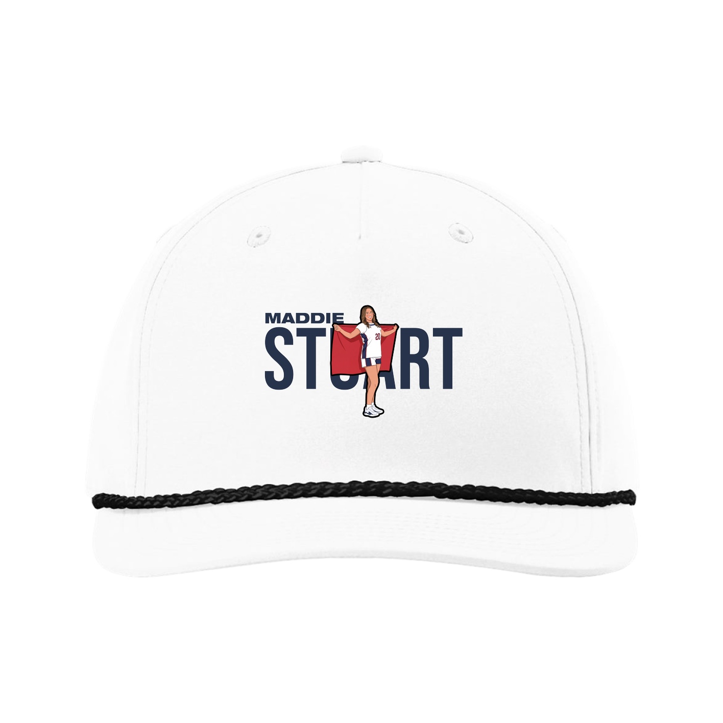 Five-Panel Classic Rope Cap — Player Name in White