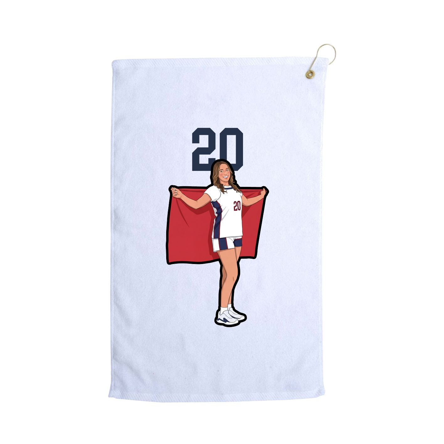 Golf Towel — Number Top in White