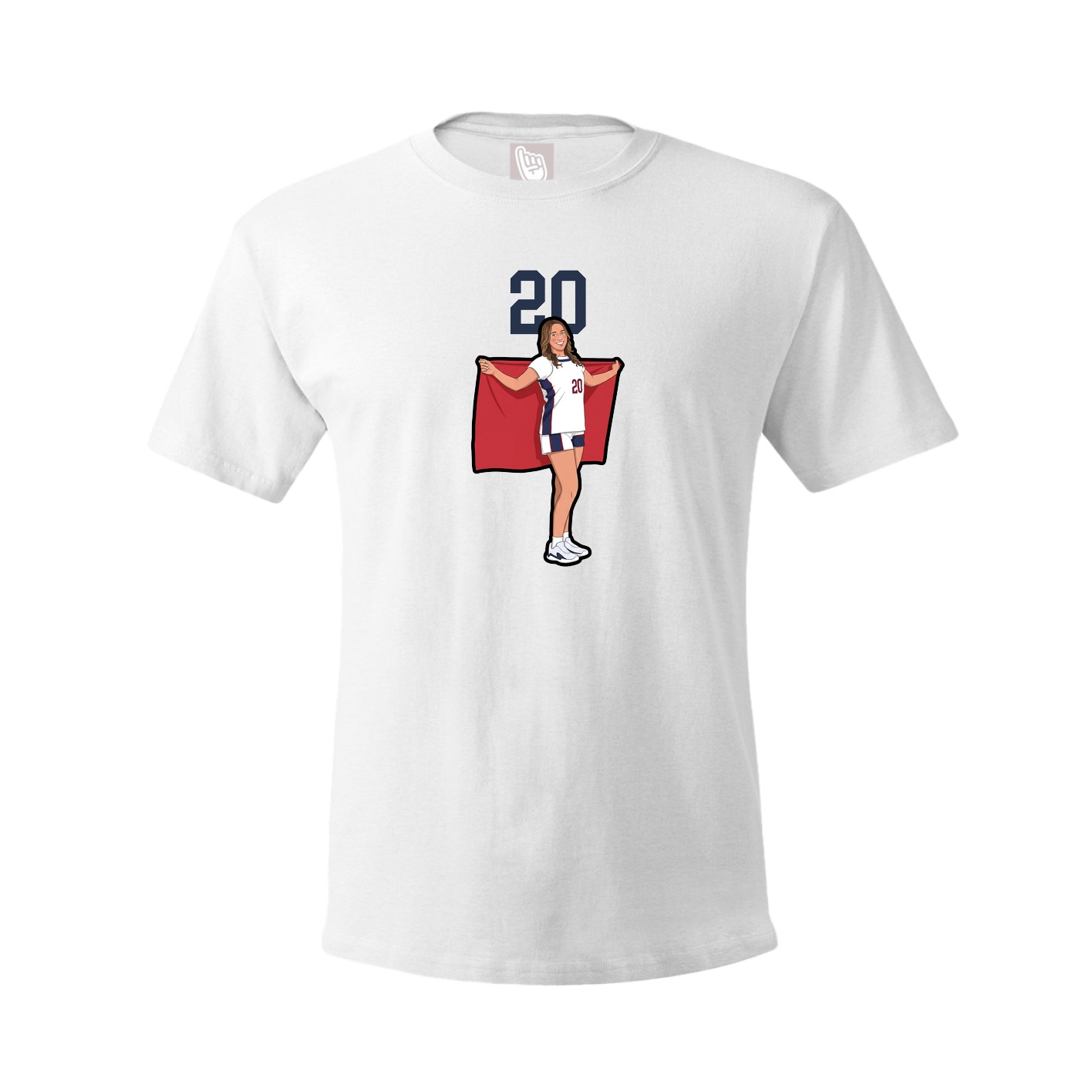 Youth Tee — Number Top in White