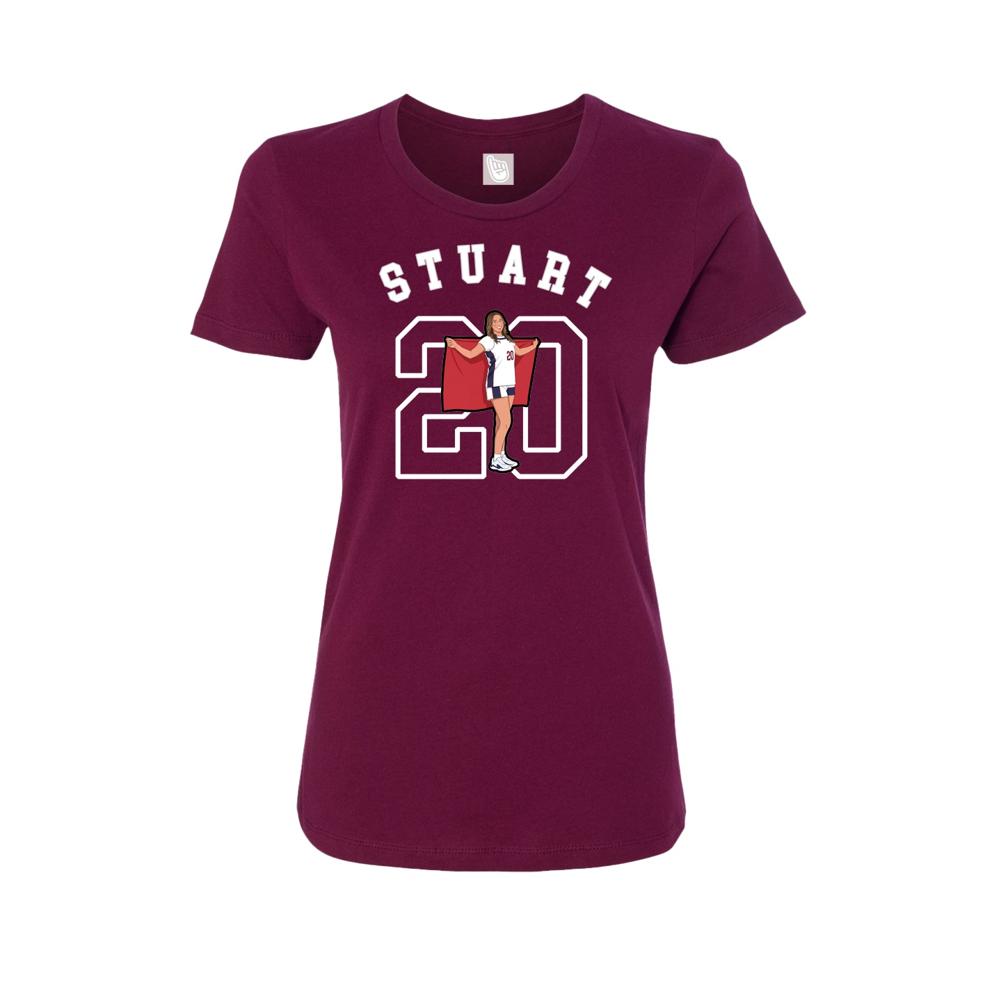 Fitted Women's Tee — Shirsey Arch in Maroon