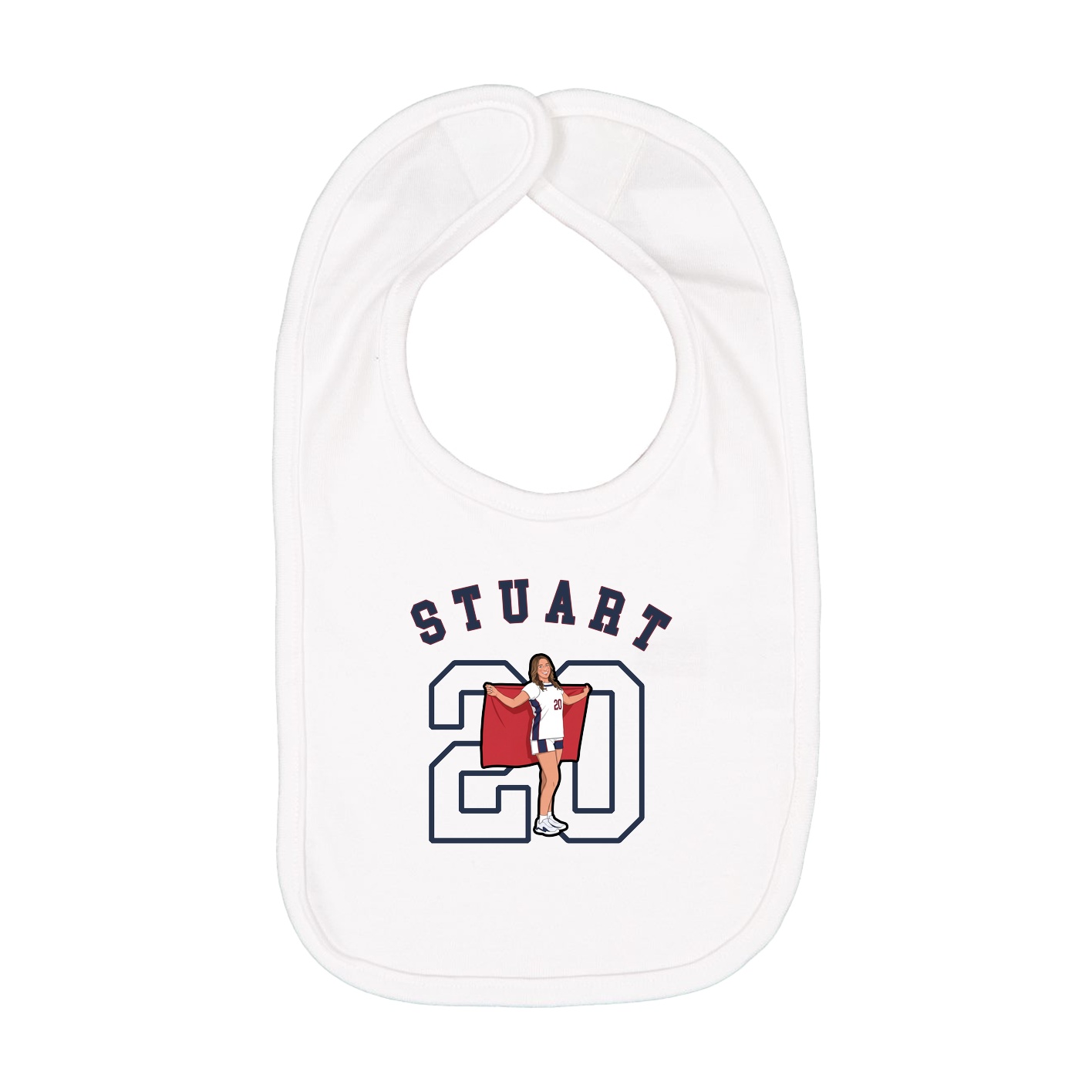 Infant Bib — Shirsey Arch in White