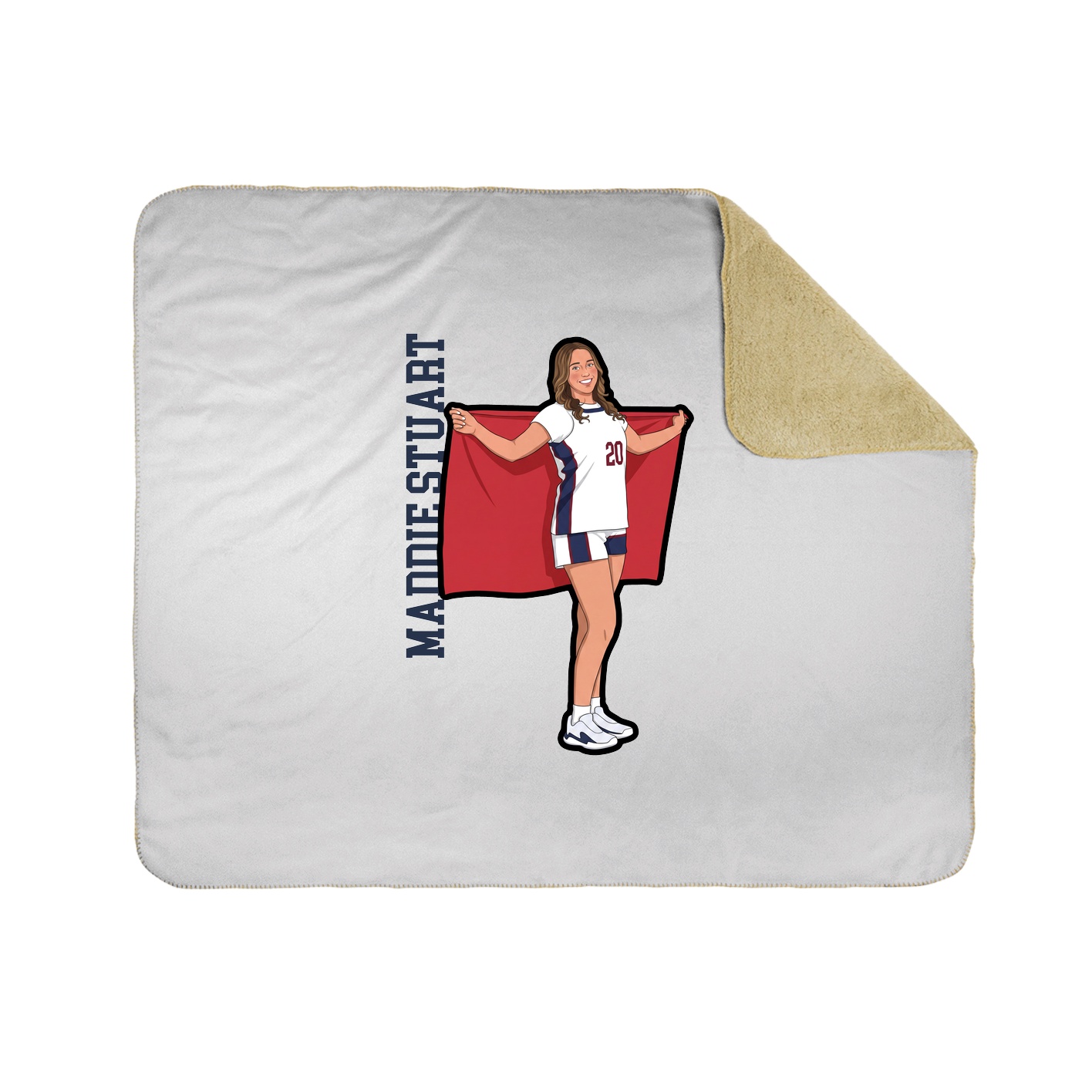Throw Blanket — Name Vertical in White